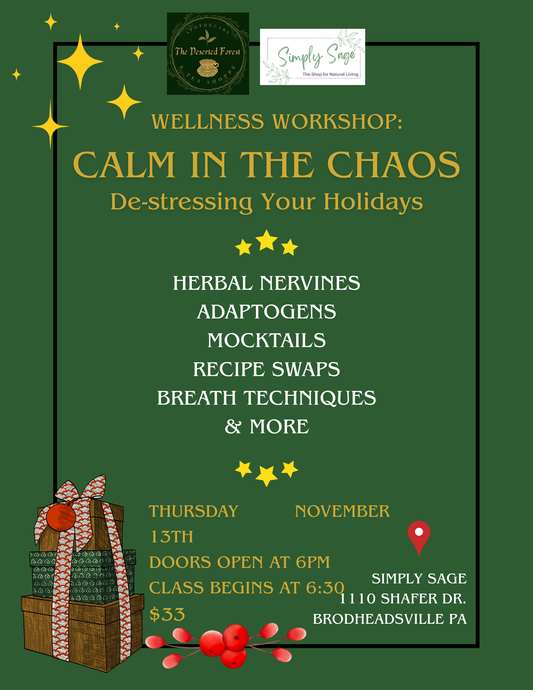 11/13 @6:30pm Calm in the Chaos: De-Stressing Your Holidays