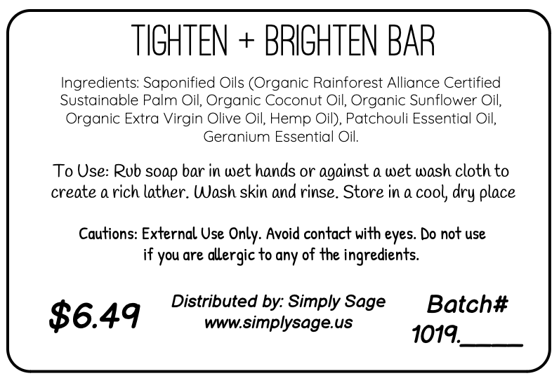 Handmade Soap Bar - Tighten & Brighten