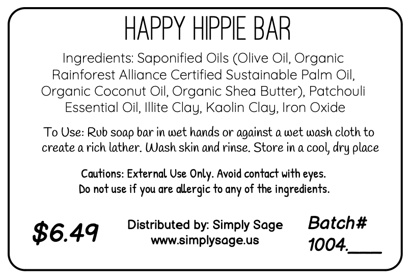 Handmade Soap Bar - Happy Hippie