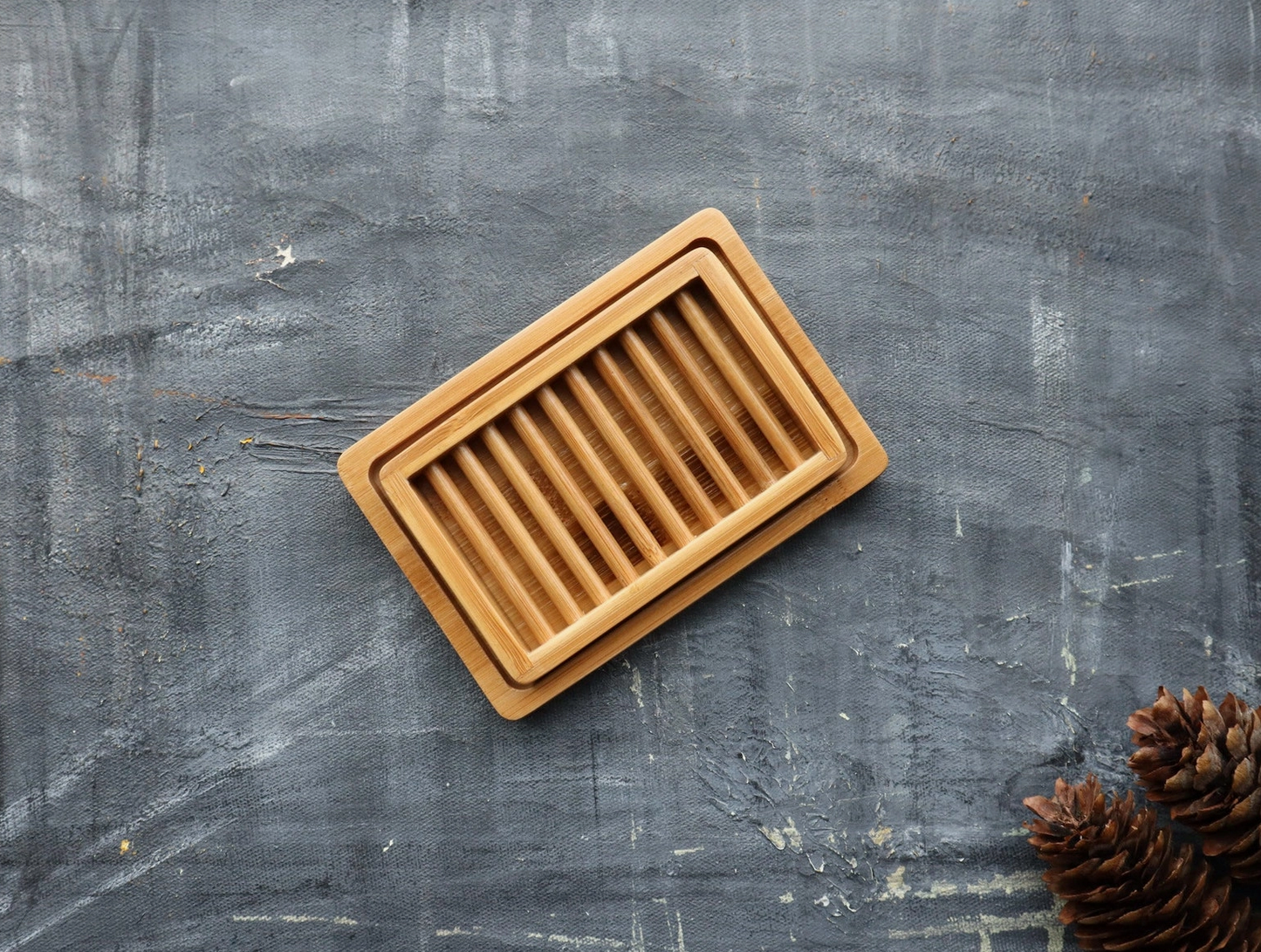 Dual-Layer Bamboo Soap Dish