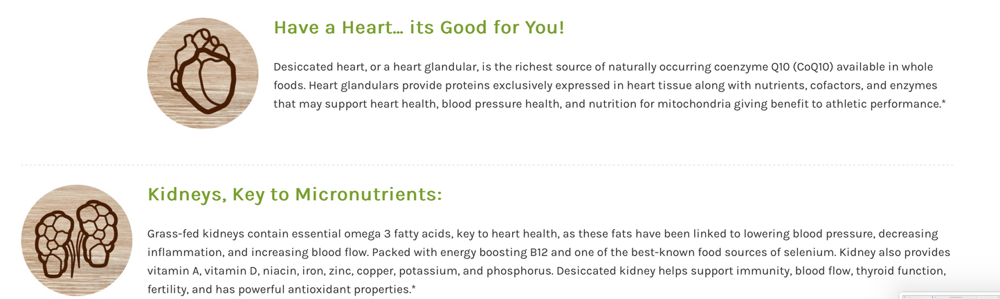 Multi-Organs - A Blend of 6 Glandulars (Pasture Raised)