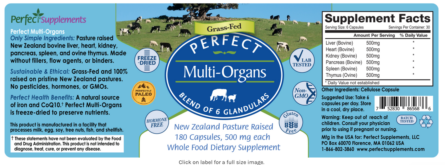 Multi-Organs - A Blend of 6 Glandulars (Pasture Raised)