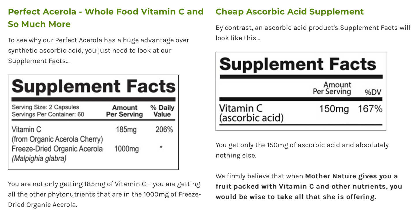 Acerola - Vitamin C Superfood - 120 Capsules