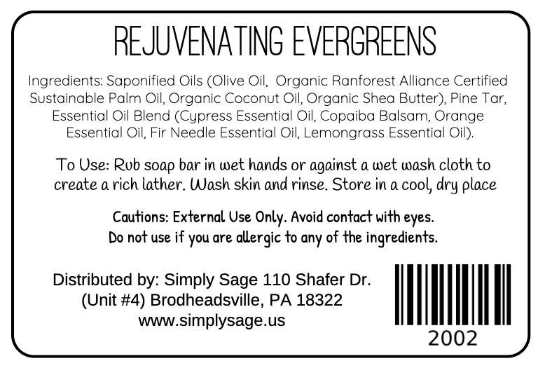 Handmade Soap Bar - Rejuvenating Evergreens