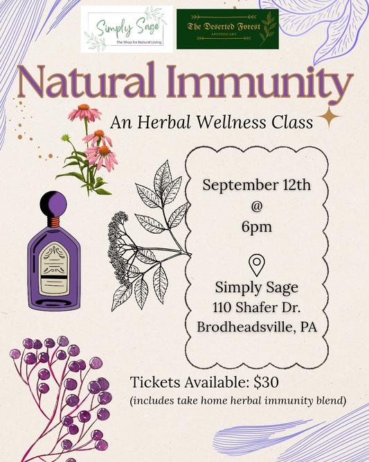 9/11 @6pm Natural Immunity: An Herbal Wellness Class