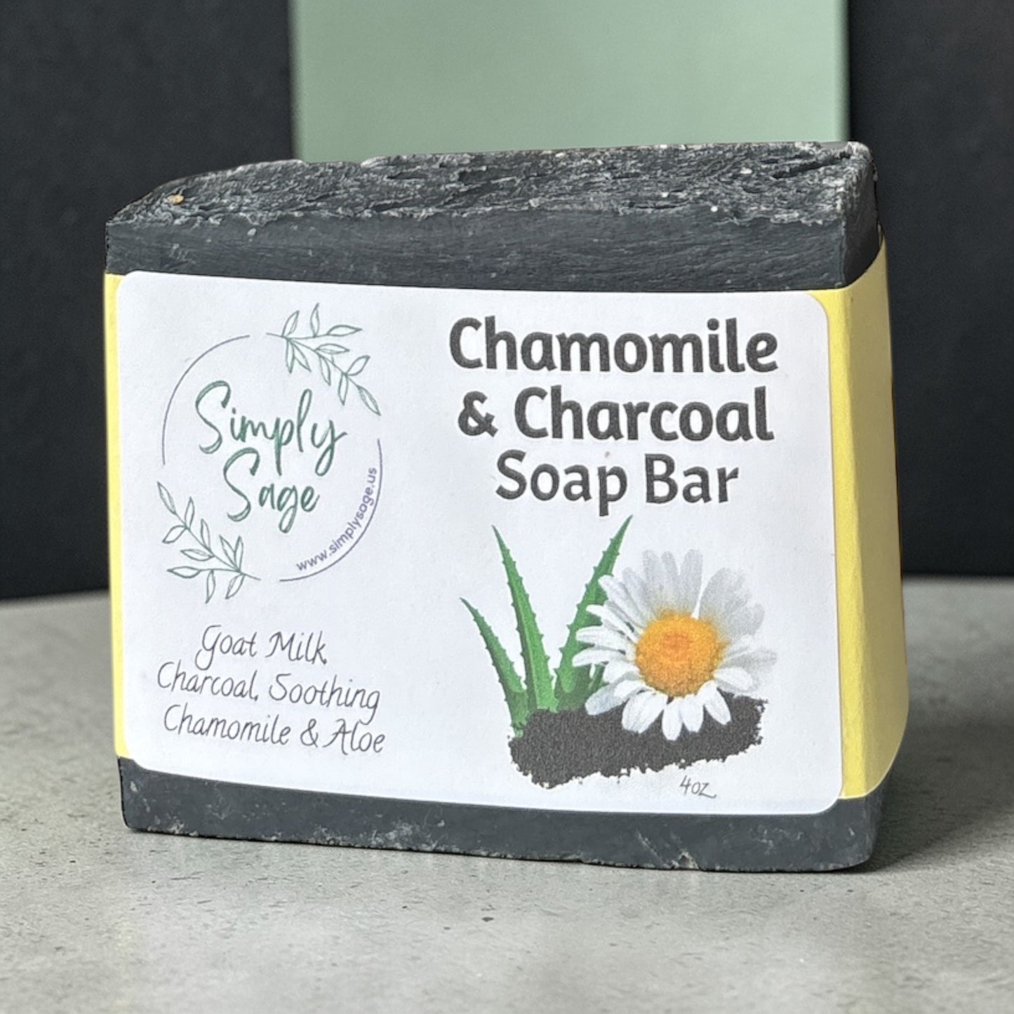 Handmade Soap Bar - Chamomile + Charcoal