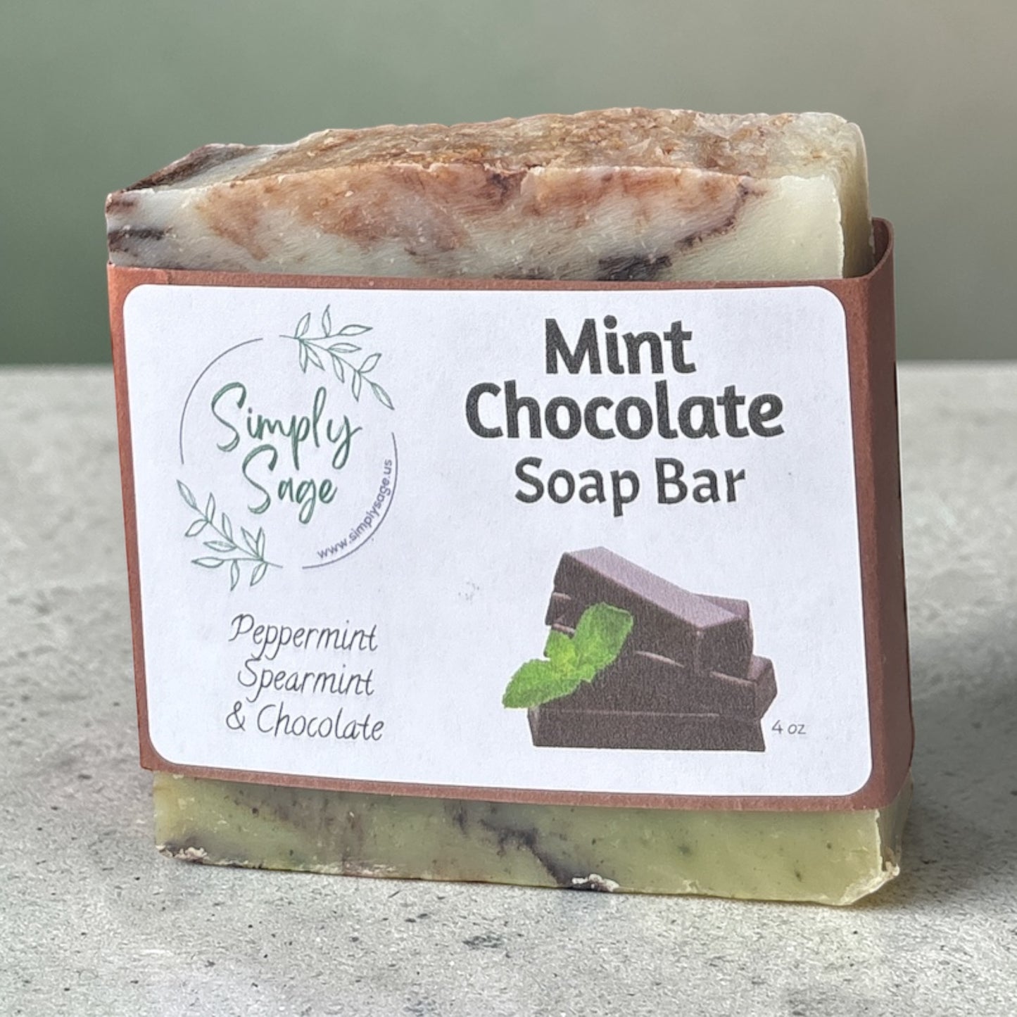 Handmade Soap Bar - Mint Chocolate