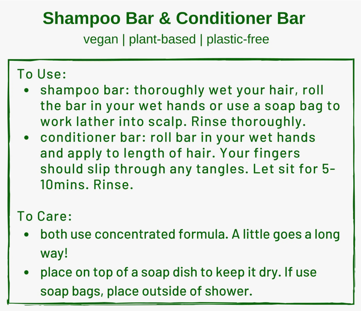 Shampoo + Conditioner Bar - Hydrating for Normal to Dry/Curly Hair