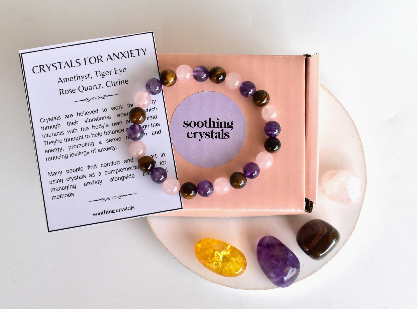 Mood Boosting Crystal Set - Bracelet and 4 Tumbled Stones