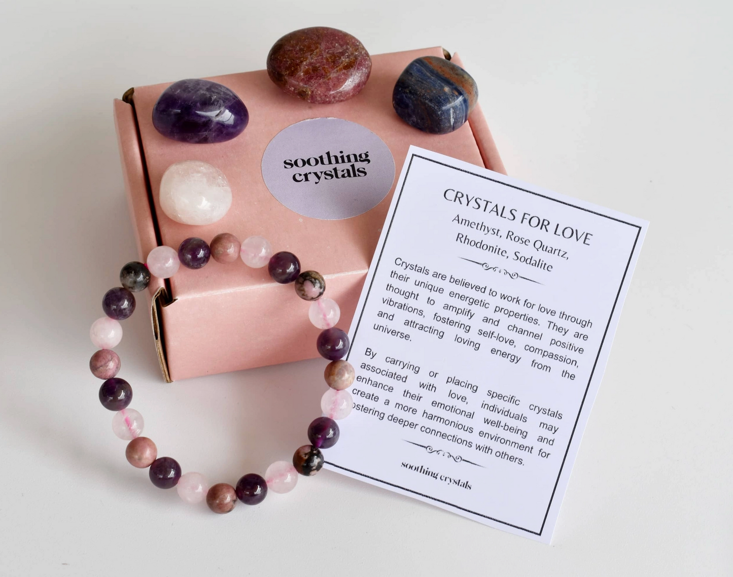 Mood Boosting Crystal Set - Bracelet and 4 Tumbled Stones