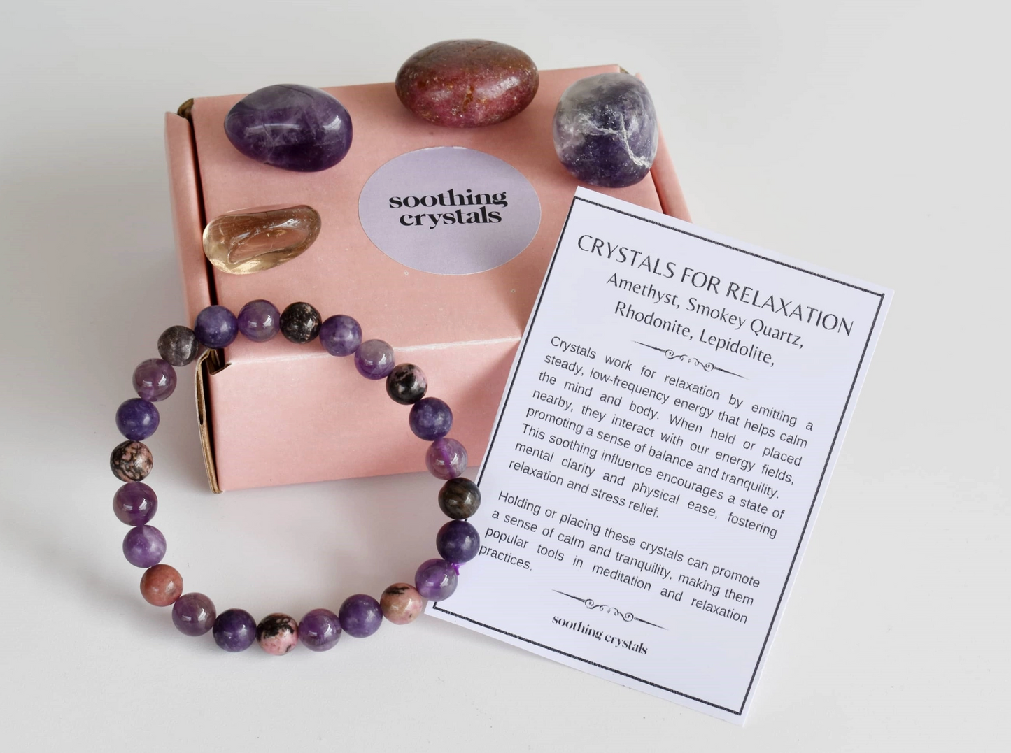 Mood Boosting Crystal Set - Bracelet and 4 Tumbled Stones