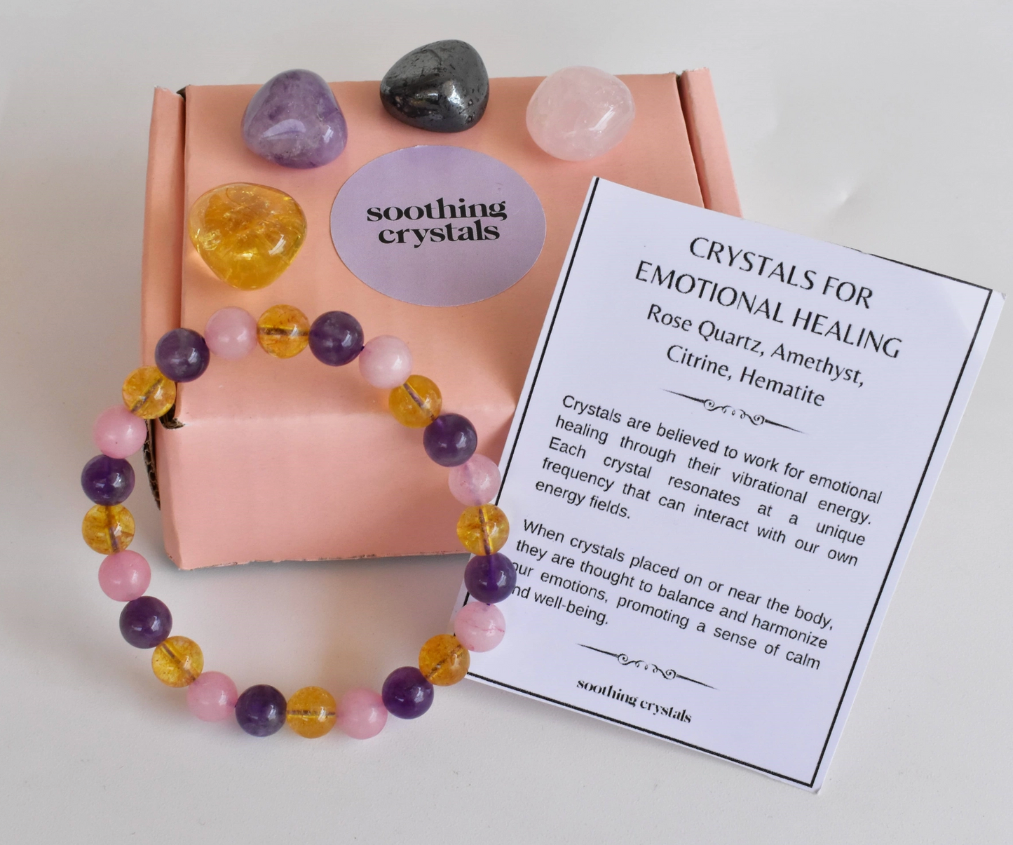 Mood Boosting Crystal Set - Bracelet and 4 Tumbled Stones