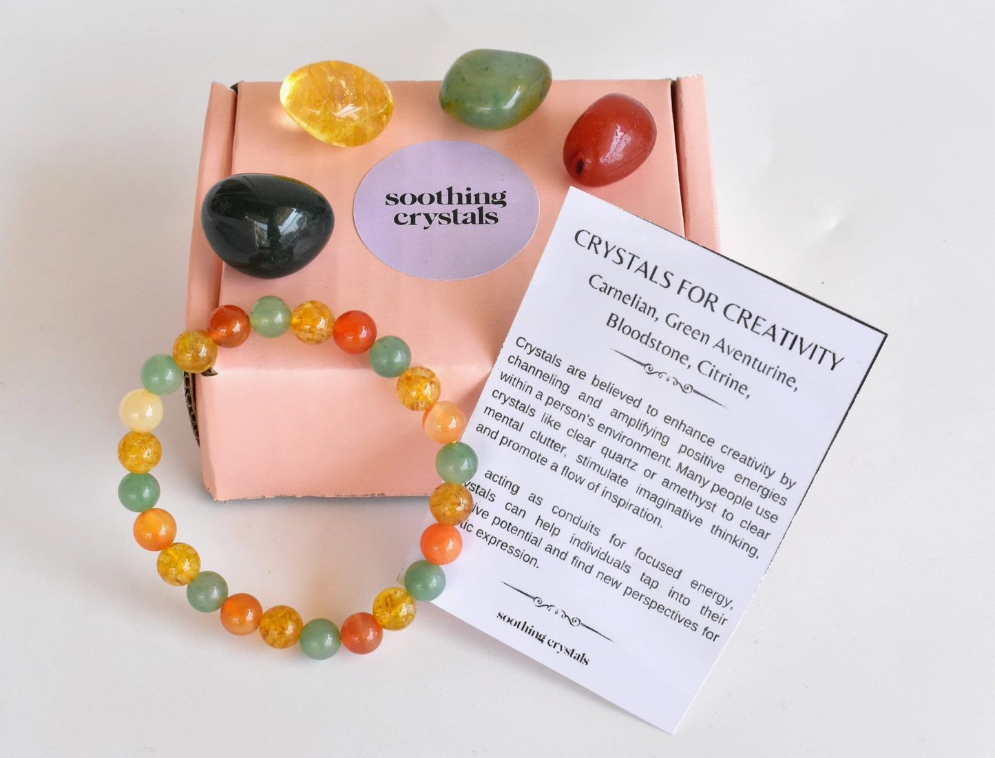 Mood Boosting Crystal Set - Bracelet and 4 Tumbled Stones