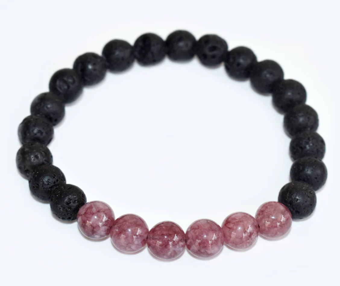 Lava Stone and Crystal Essential Oil Diffuser Bracelet