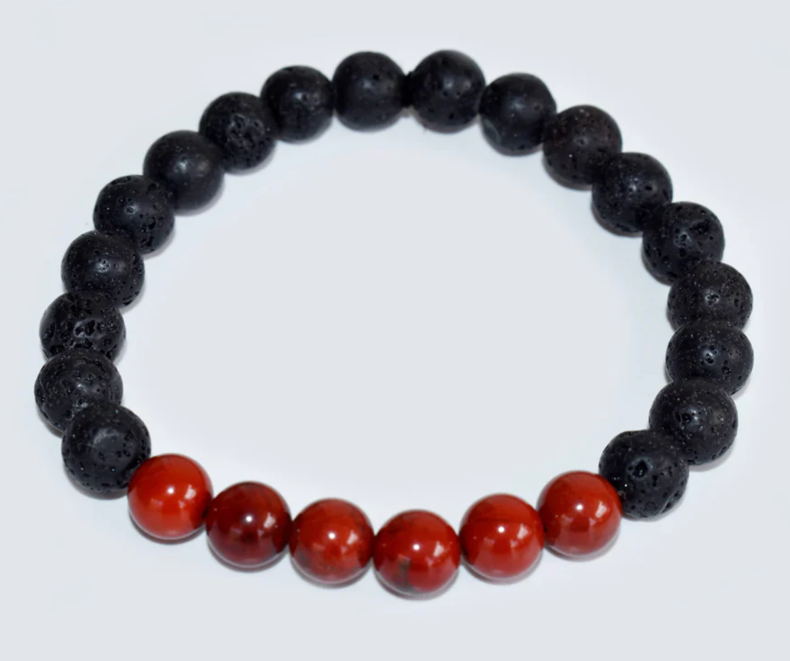 Lava Stone and Crystal Essential Oil Diffuser Bracelet