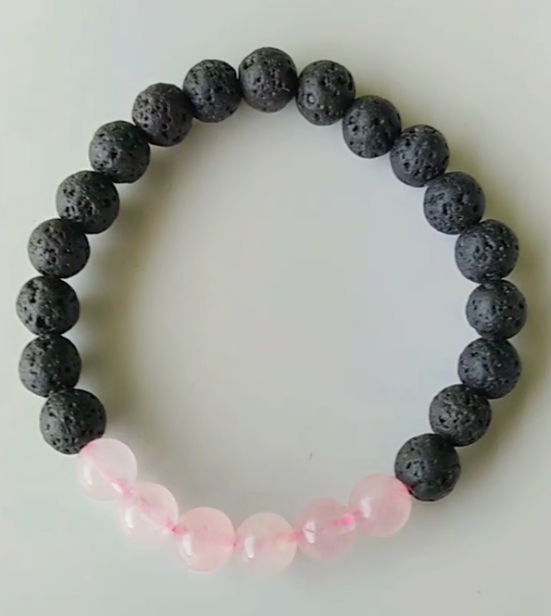 Lava Stone and Crystal Essential Oil Diffuser Bracelet