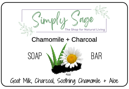 *Handmade Bar Soap - Chamomile + Charcoal