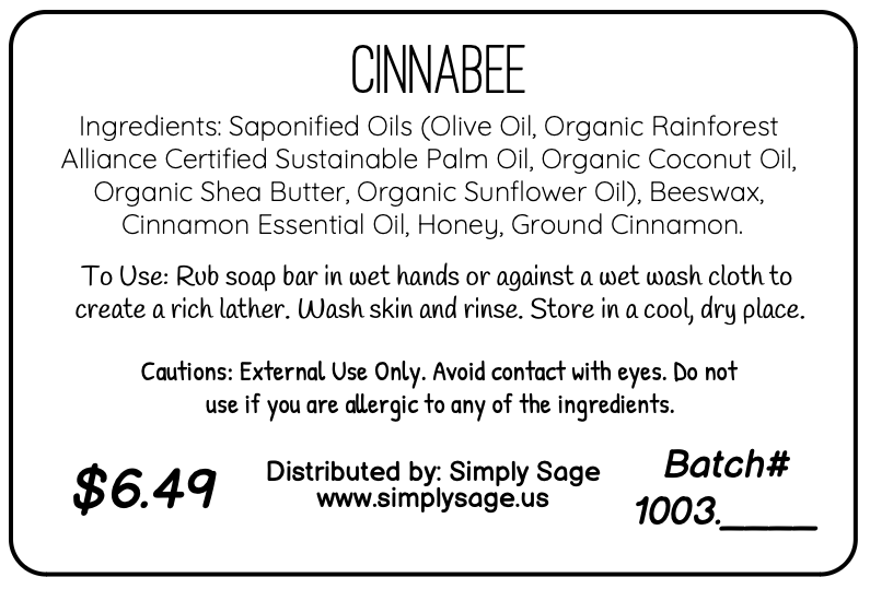 Handmade Soap Bar - Cinnabee