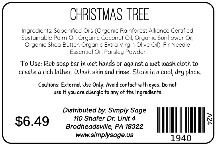 Handmade Soap Bar - Christmas Tree