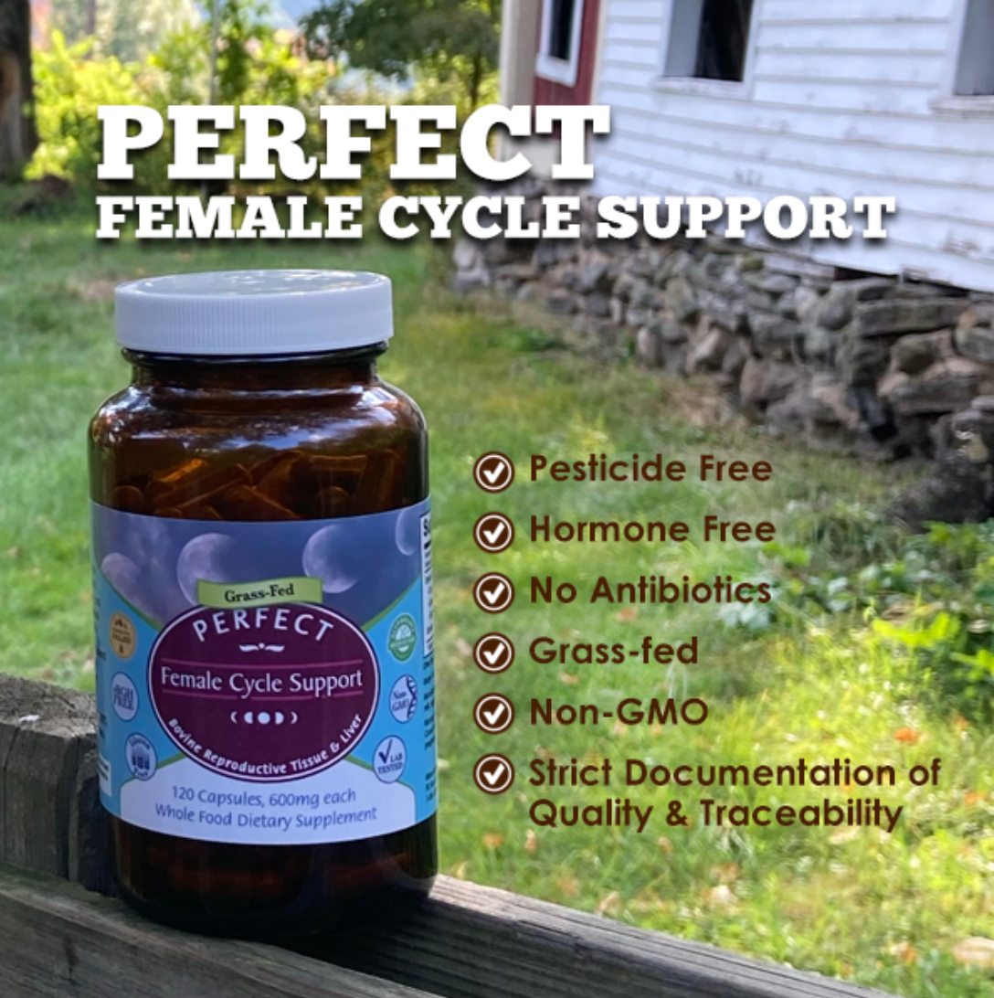 Female Cycle Support - 120 Capsules - A Blend of 4 Bovine Organ Glandulars