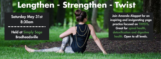 5/31 @ 8:30pm Lengthen, Strengthen, Twist Yoga