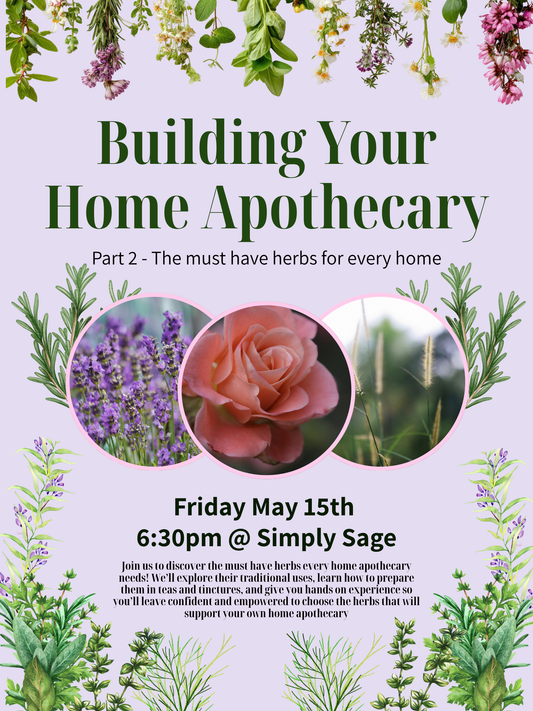 5/15 @ 6:30pm Building your Home Apothecary Part 2
