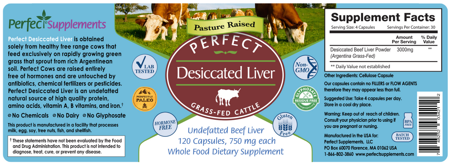 *Desiccated Liver (Iron + Protein) 120 Capsules